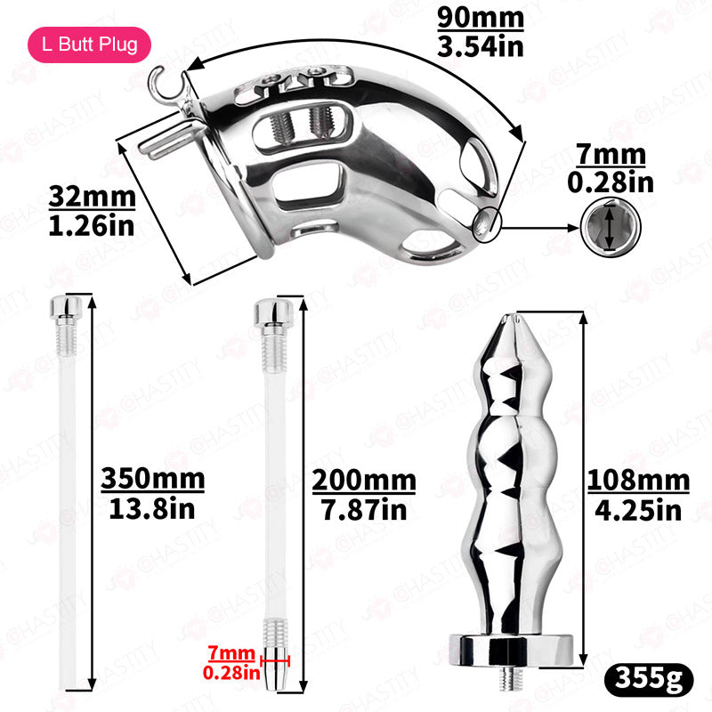 Cruel Male Chastity Device (With Anal Plug)