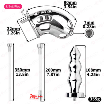 Cruel Male Chastity Device (With Anal Plug)