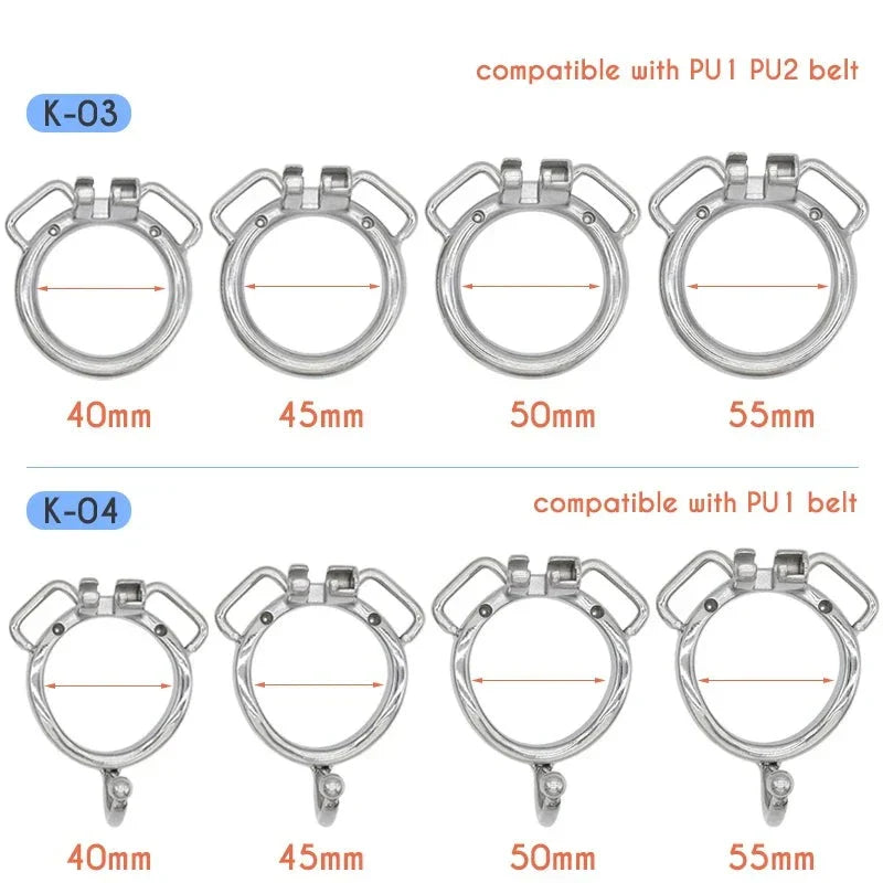 Double-Layer Inverted Chastity Cage with Urethral Tube & PU Strap