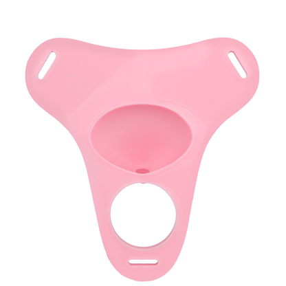 Pink Silicone Sissy Chastity Cage With Belt