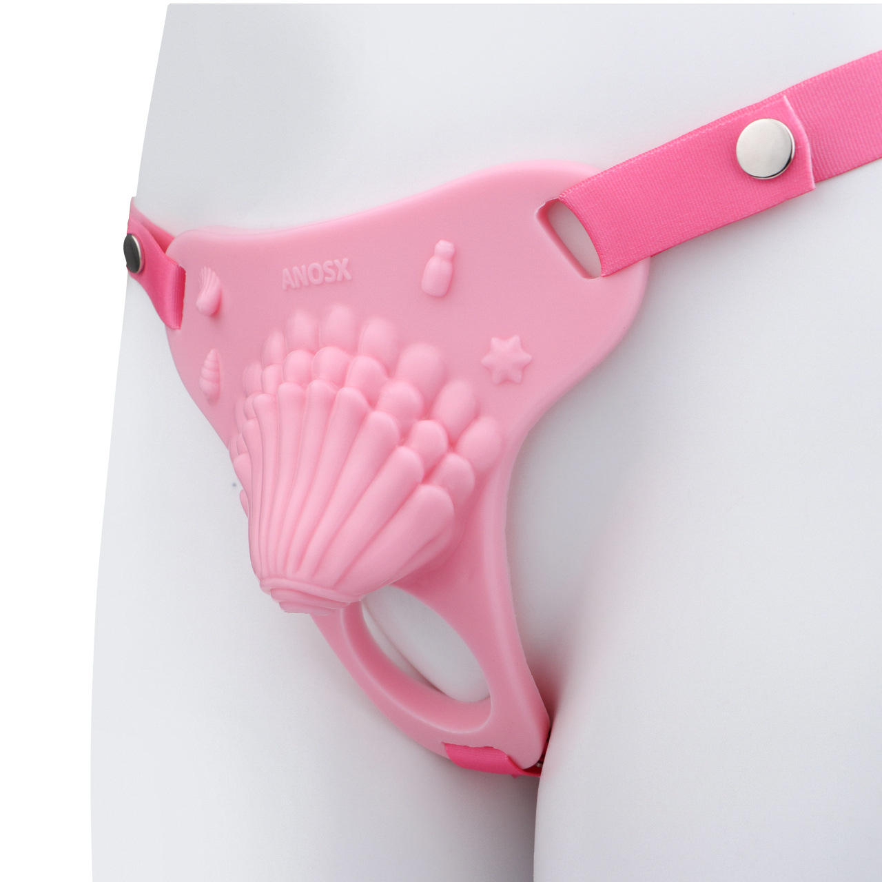 Pink Silicone Sissy Chastity Cage With Belt