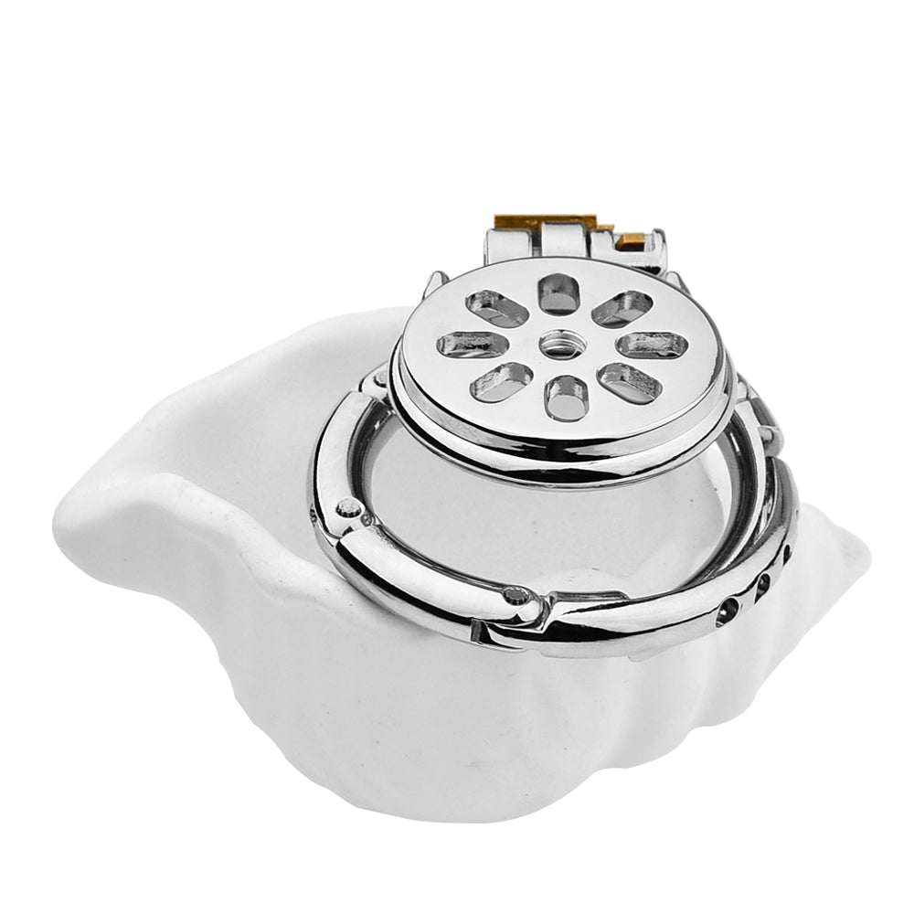 Elliptical Hole Flat Adjustable Chastity Cage 6