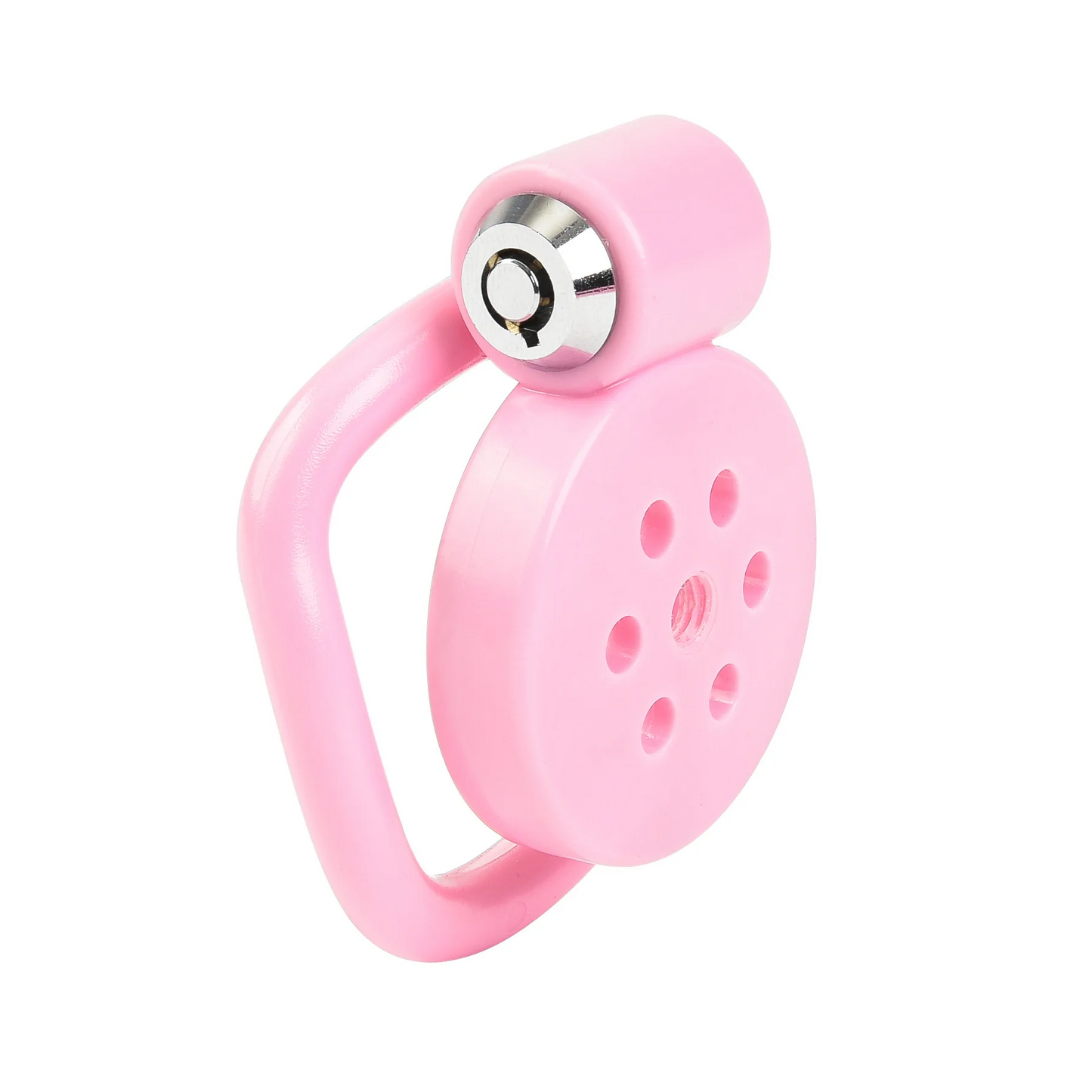 One-click Pink Flat Chasity Cage