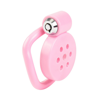 One-click Pink Flat Chasity Cage