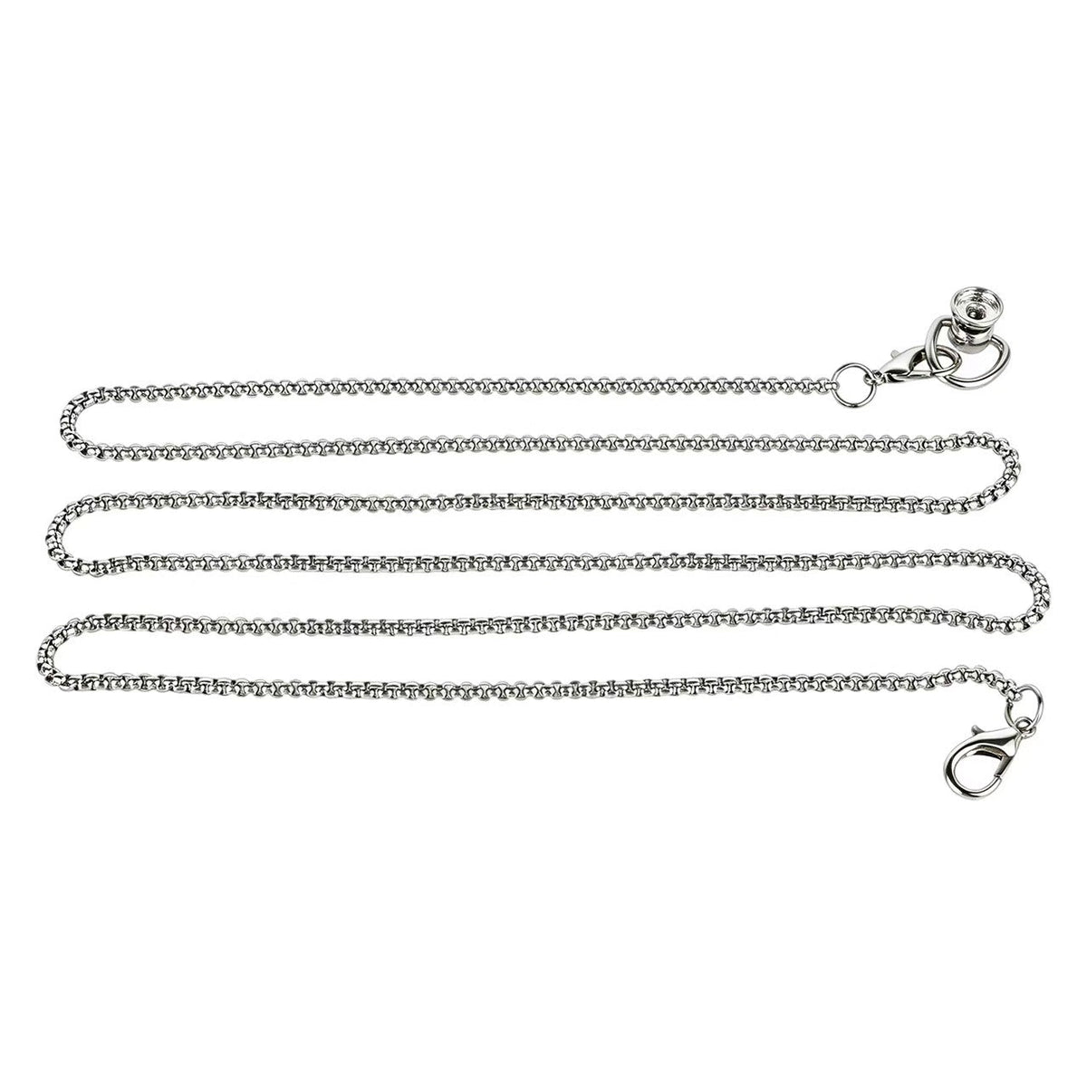 Stainless Steel Flat Chastity Cage with Traction Chain