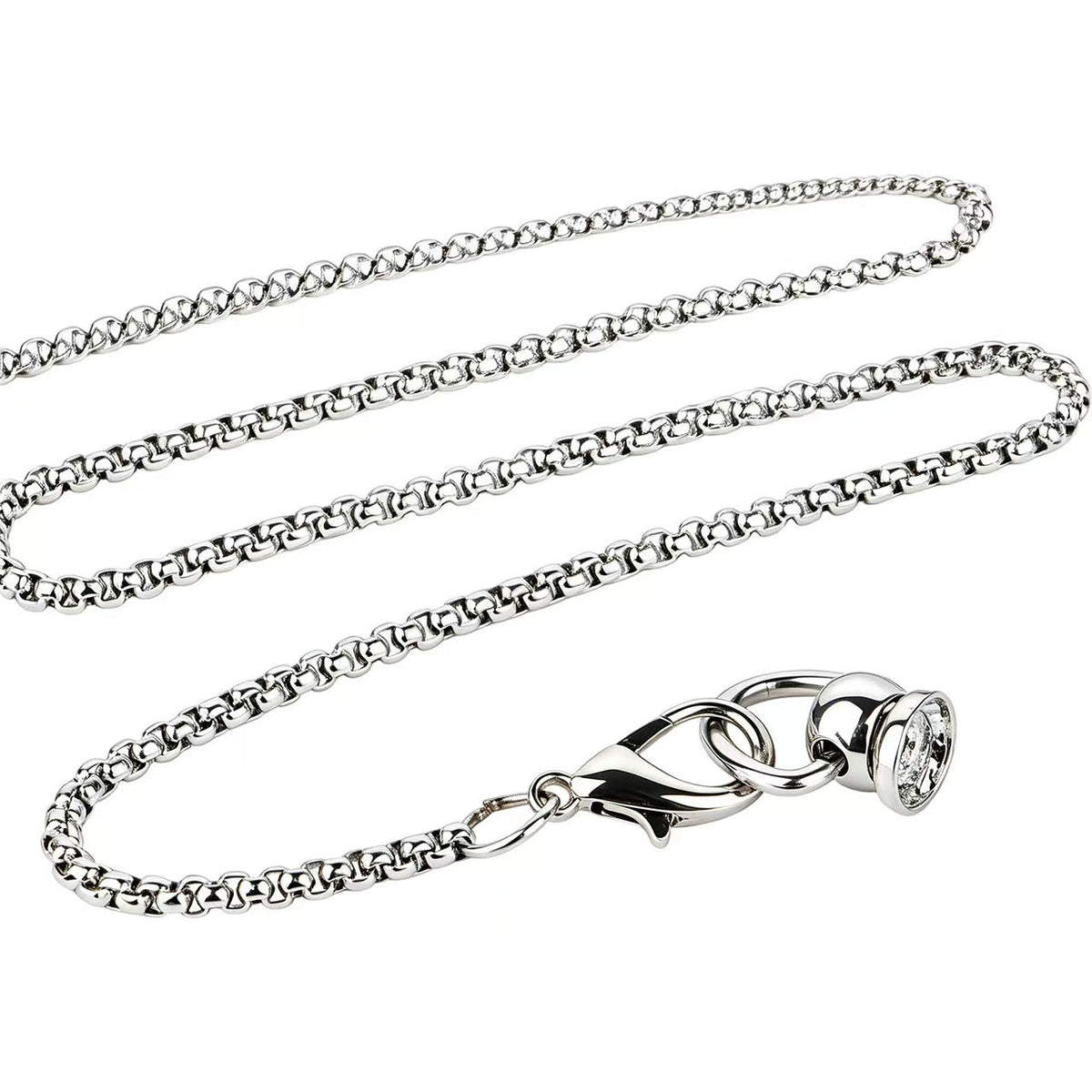 Stainless Steel Flat Chastity Cage with Traction Chain
