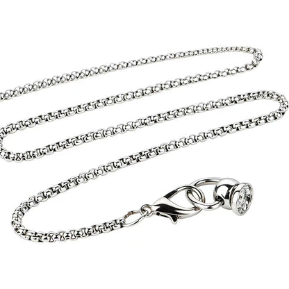 Stainless Steel Flat Chastity Cage with Traction Chain