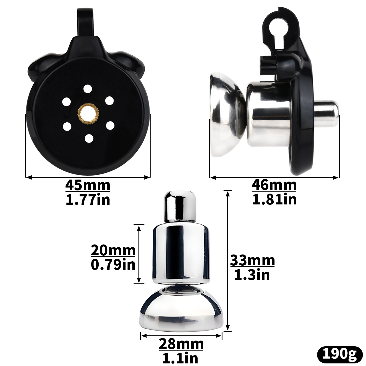 Flat Inverted Chastity Cage - 4 Colors