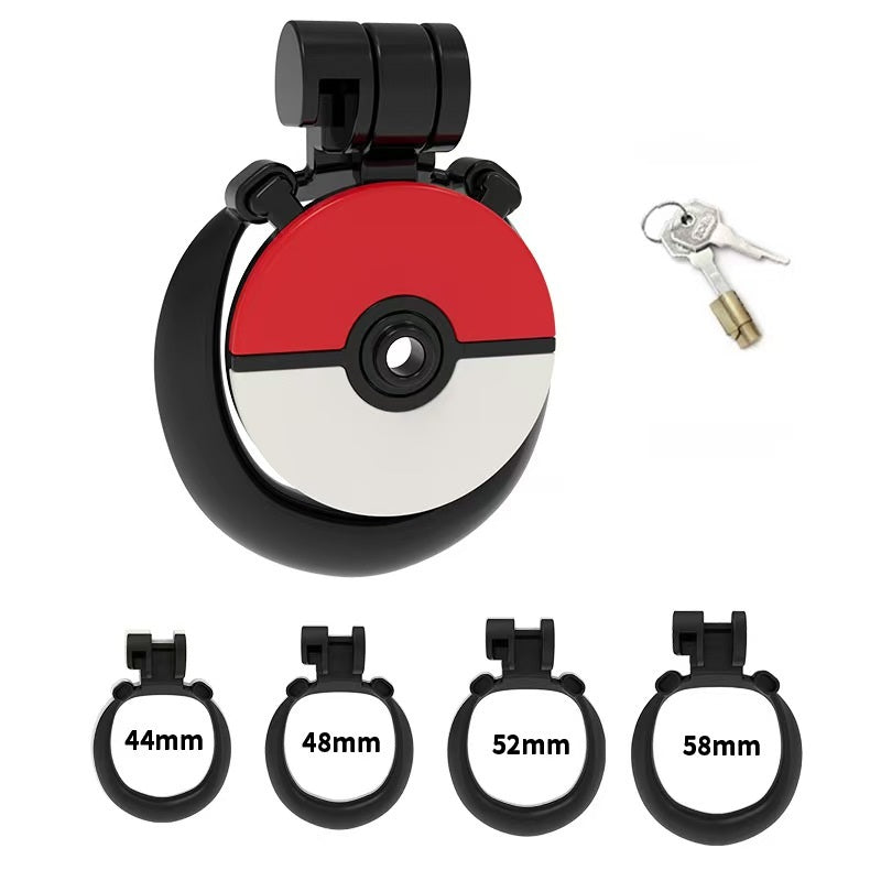 Round Resin Flat Chastity Cage in Red White or Orange