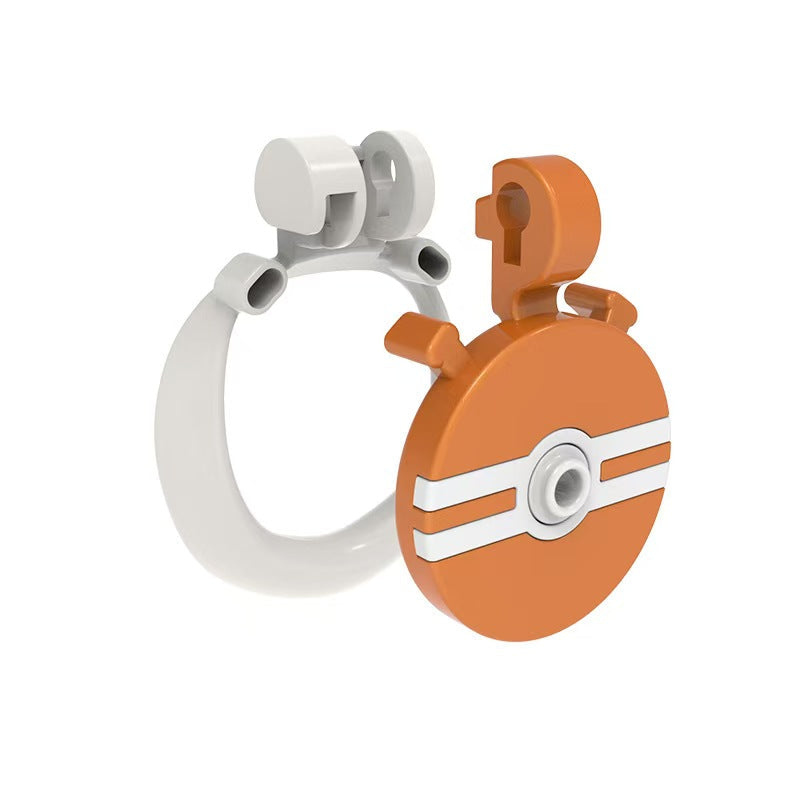 Round Resin Flat Chastity Cage in Red White or Orange