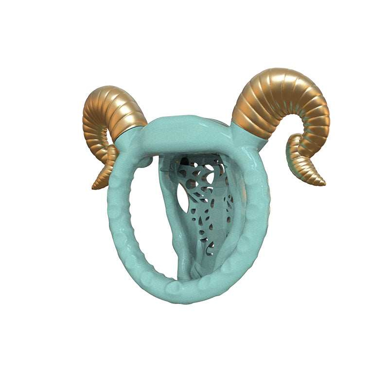 Detachable Horn Goat Chastity Cage