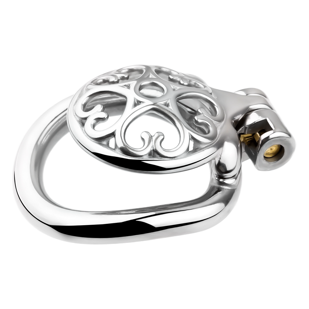 Flat Inverted Heart Chastity Cage with Removable Plug and Catheter