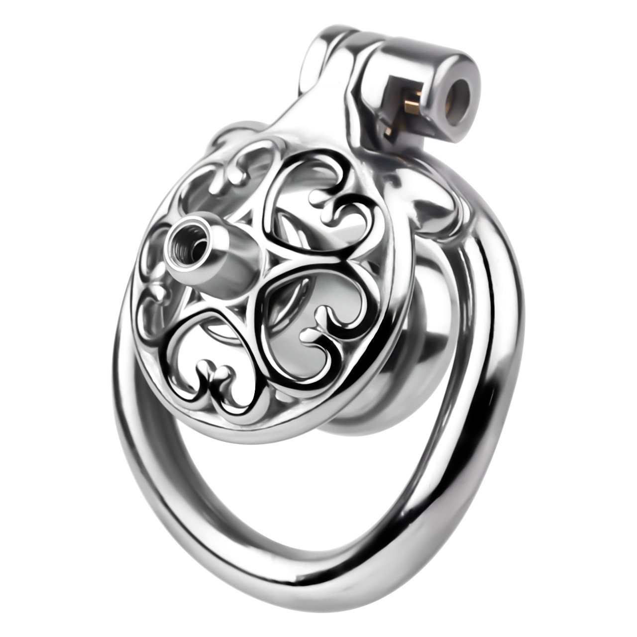 Flat Inverted Heart Chastity Cage with Removable Plug and Catheter