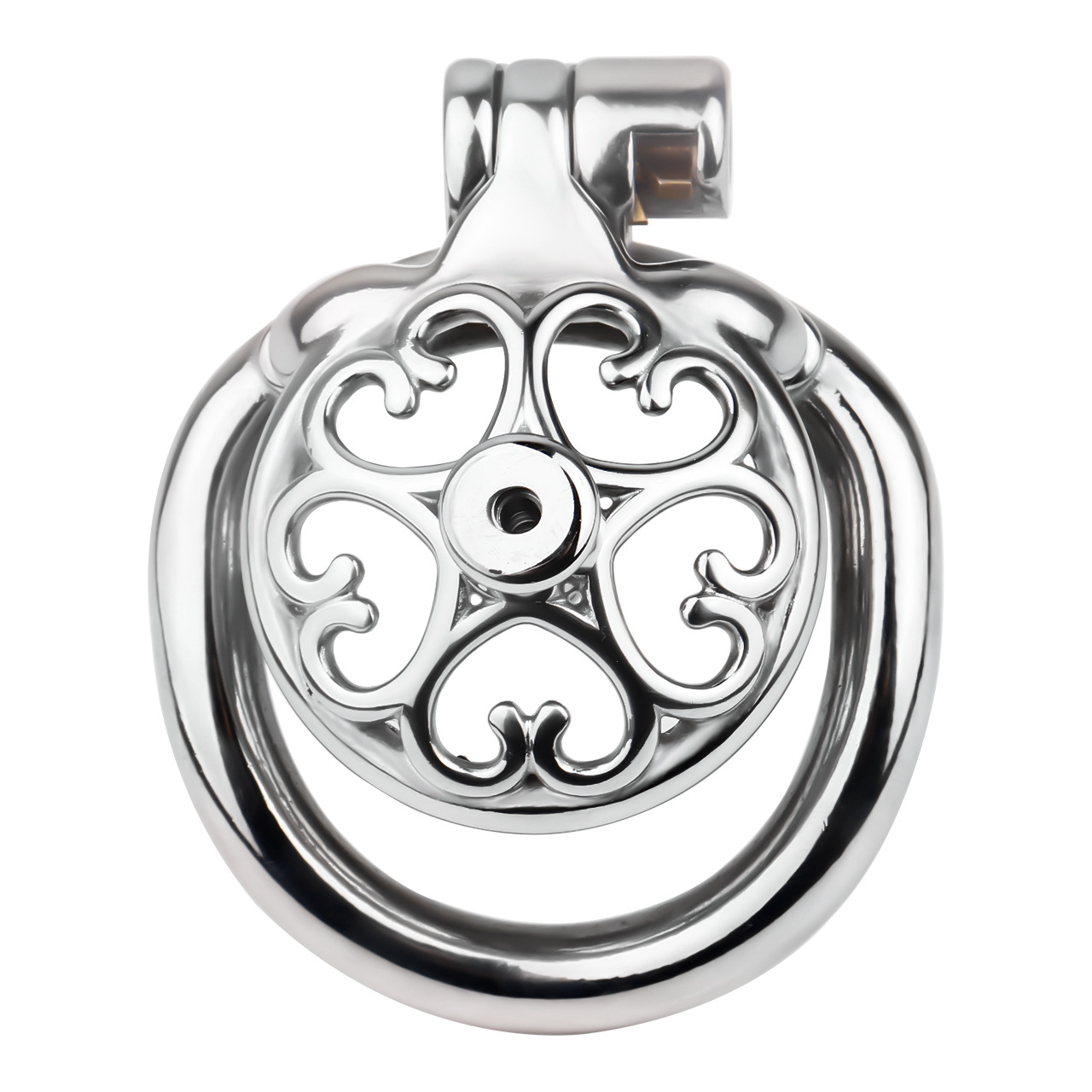 Flat Inverted Heart Chastity Cage with Removable Plug and Catheter