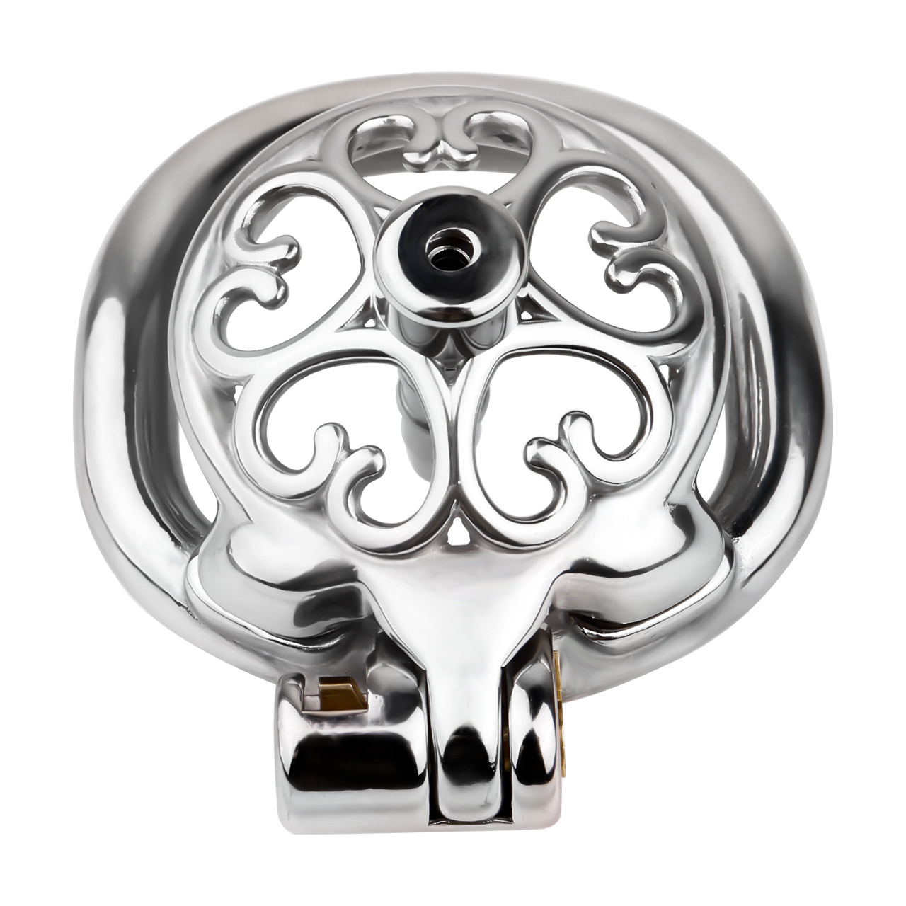 Flat Inverted Heart Chastity Cage with Removable Plug and Catheter