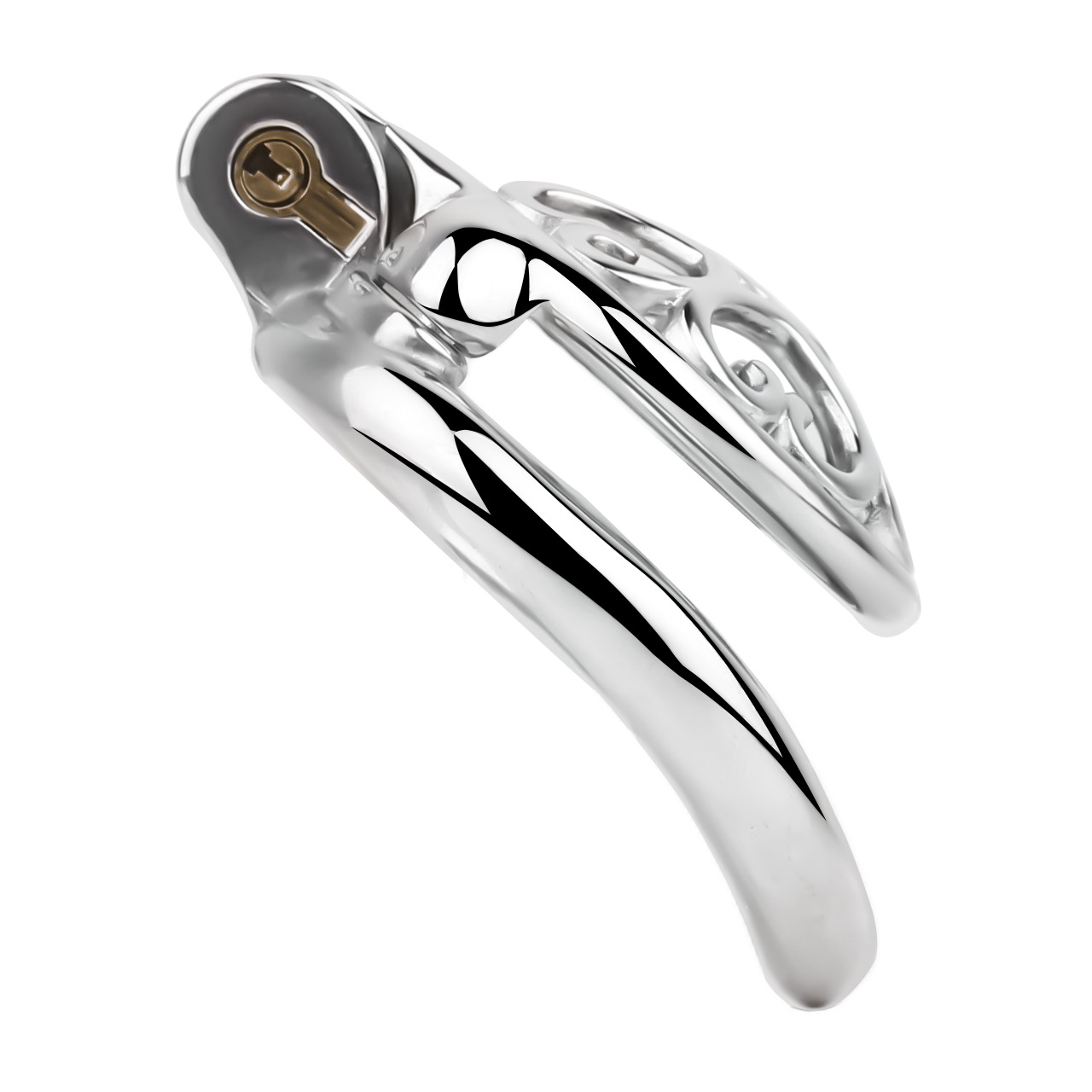 Flat Inverted Heart Chastity Cage with Removable Plug and Catheter