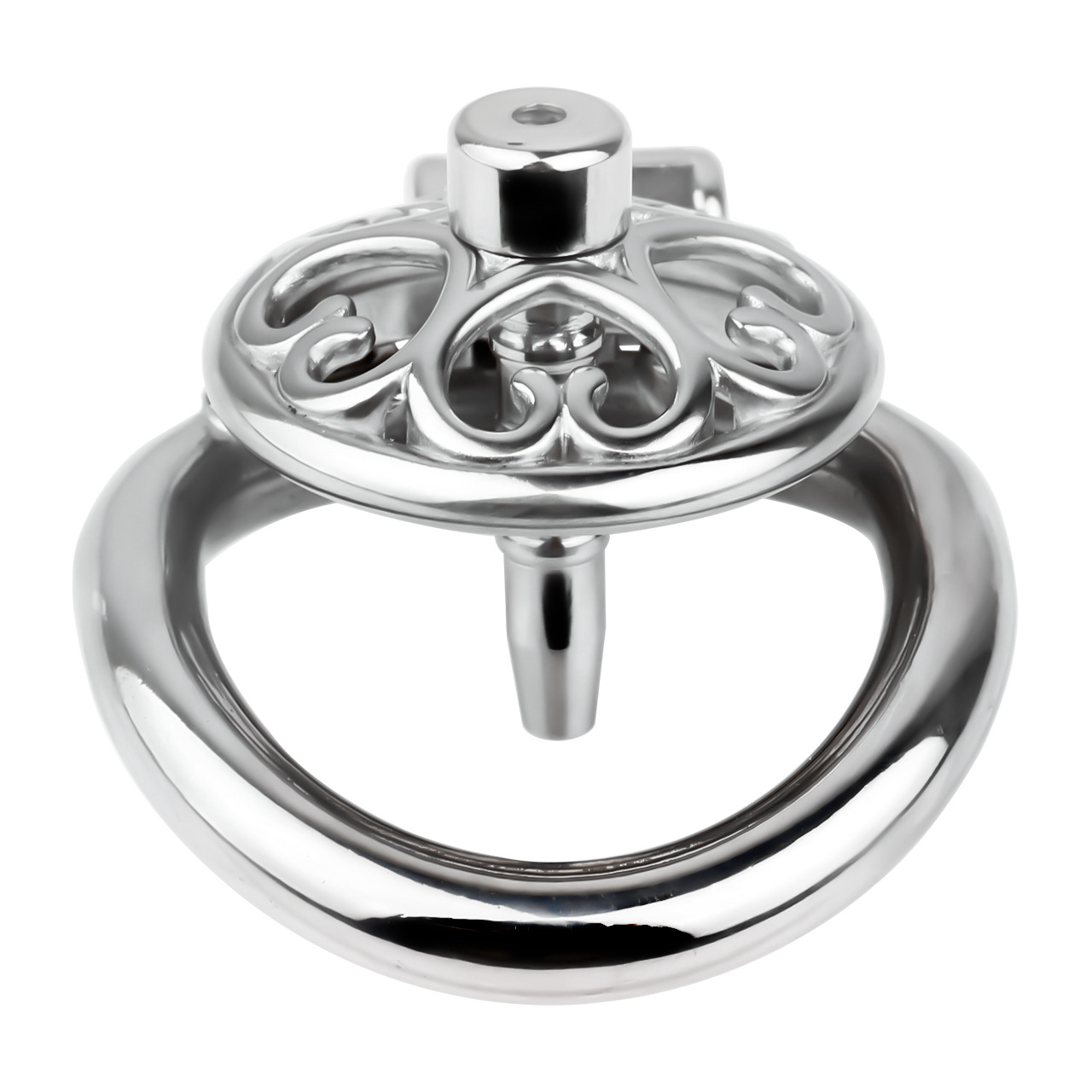 Flat Inverted Heart Chastity Cage with Removable Plug and Catheter