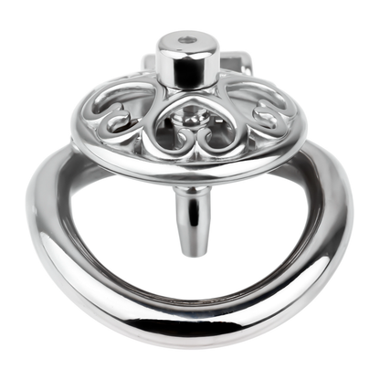 Flat Inverted Heart Chastity Cage with Removable Plug and Catheter