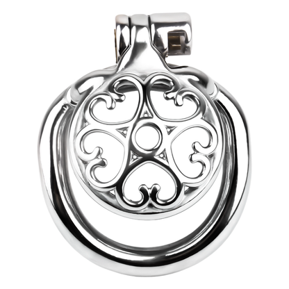 Flat Inverted Heart Chastity Cage with Removable Plug and Catheter