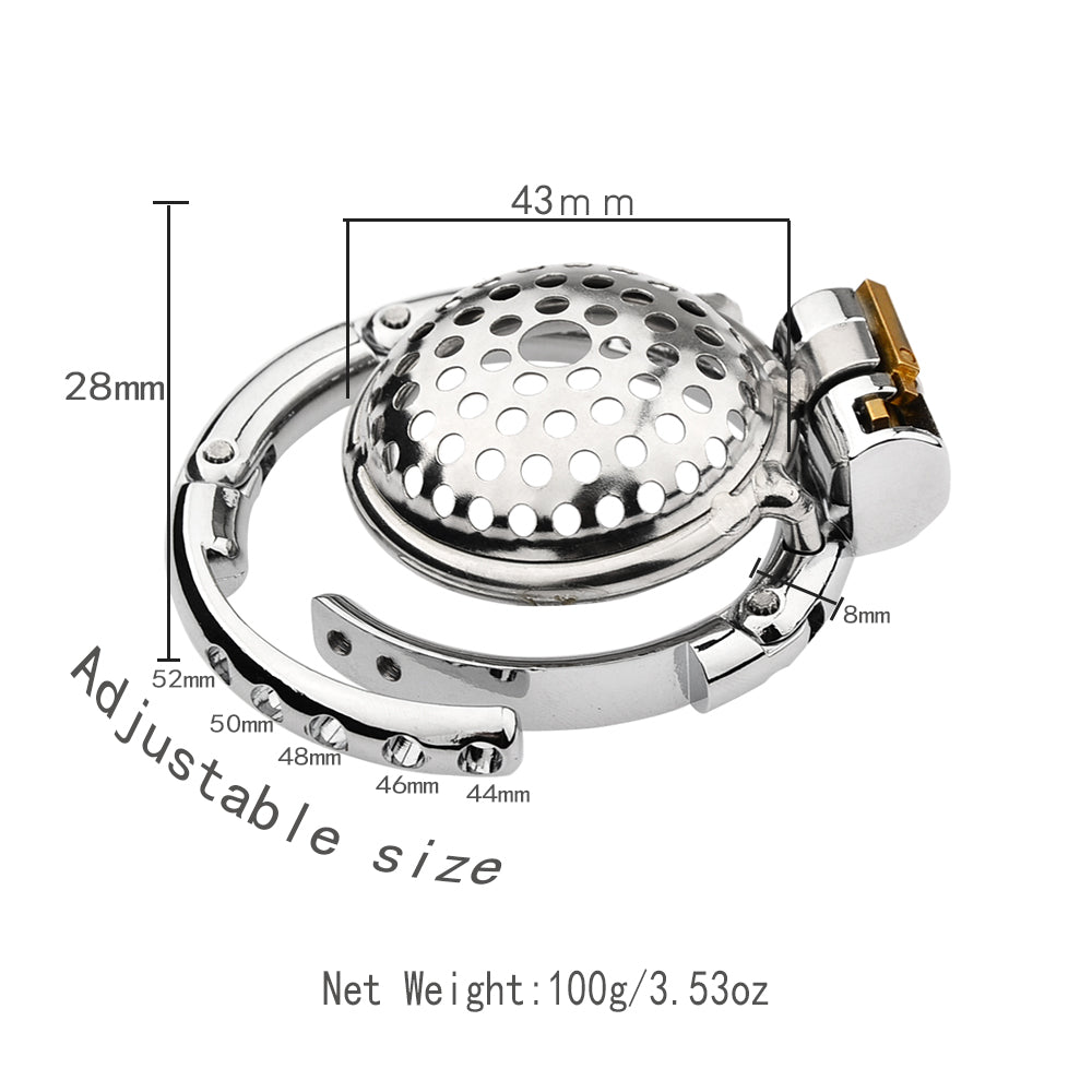 Honeycomb Hole Flat Adjustable Chastity Cage 2