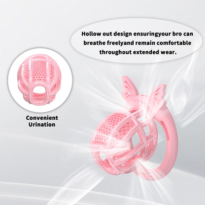 Honeycomb Invisible Chastity Cage With 4 Silicone Rings 6