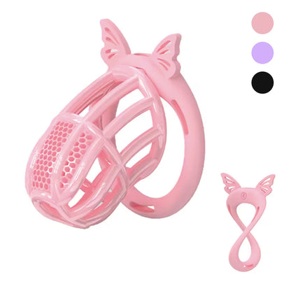 Honeycomb Invisible Chastity Cage With 4 Silicone Rings