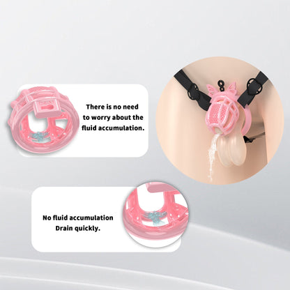 Honeycomb Invisible Chastity Cage With 4 Silicone Rings 8