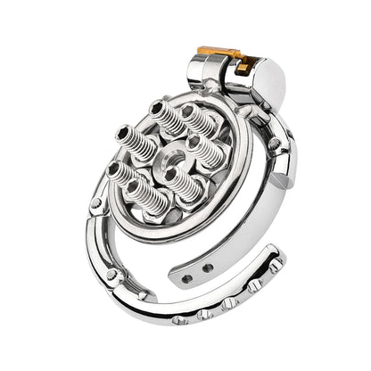 Inverted Chastity Cage Adjustable With Spikes - 3