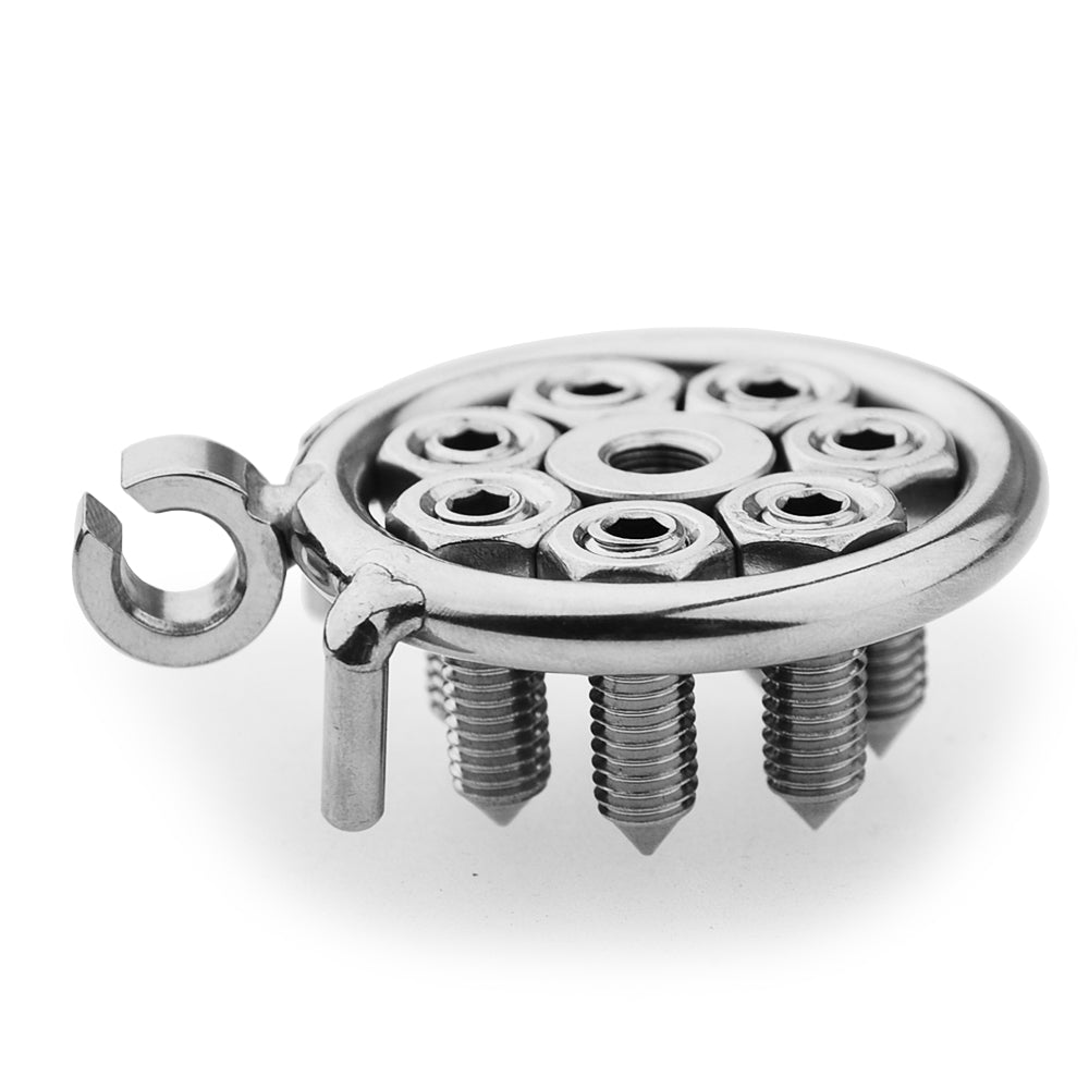 Inverted Chastity Cage Adjustable With Spikes - 8
