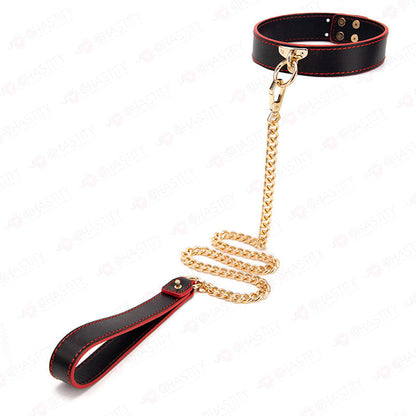 Leather BDSM Collar With Leash
