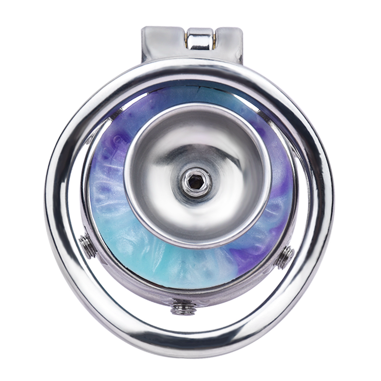 Pink/Blue Butterfly Inverted Chastity Cage