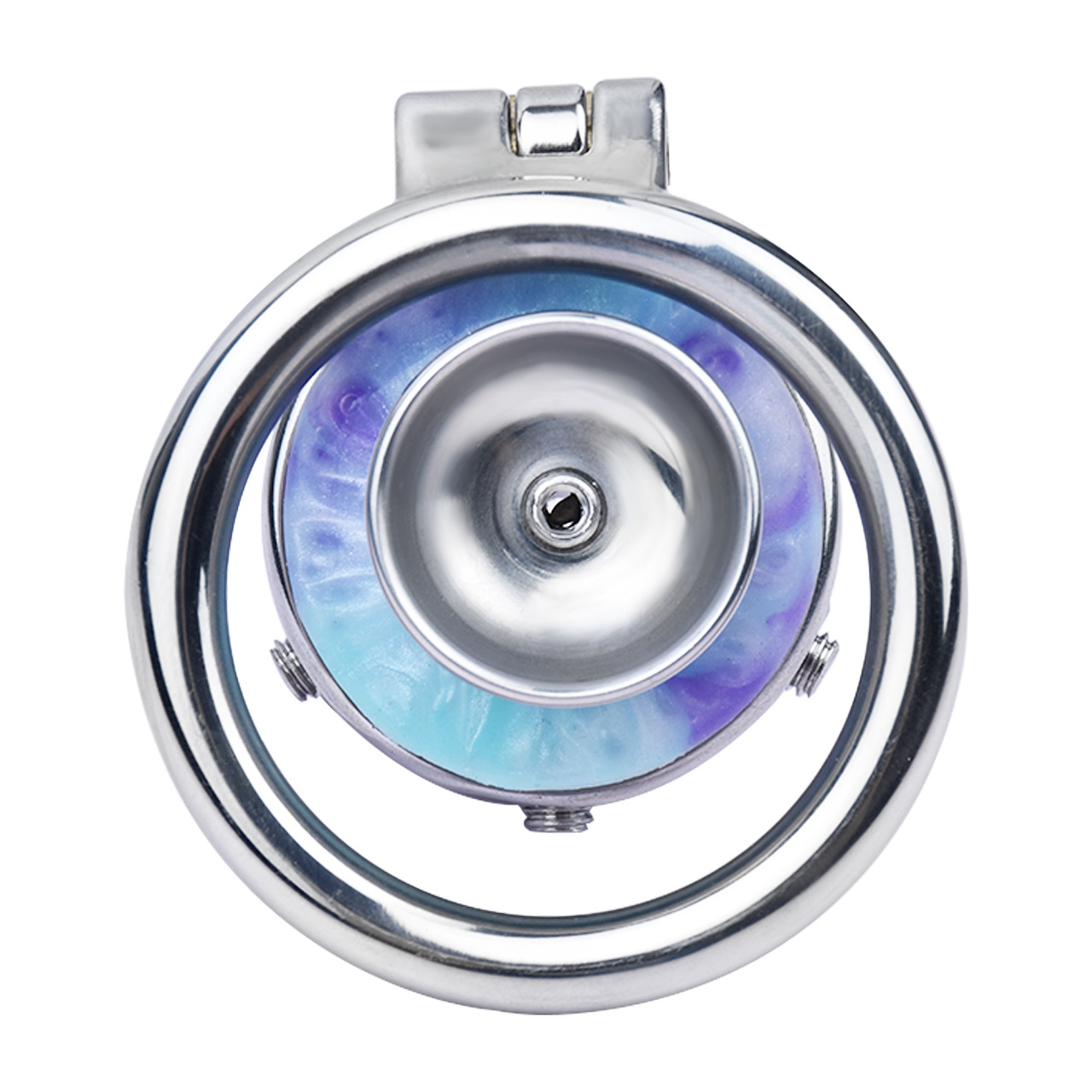 Pink/Blue Butterfly Inverted Chastity Cage