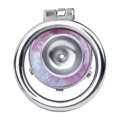 Pink/Blue Butterfly Inverted Chastity Cage