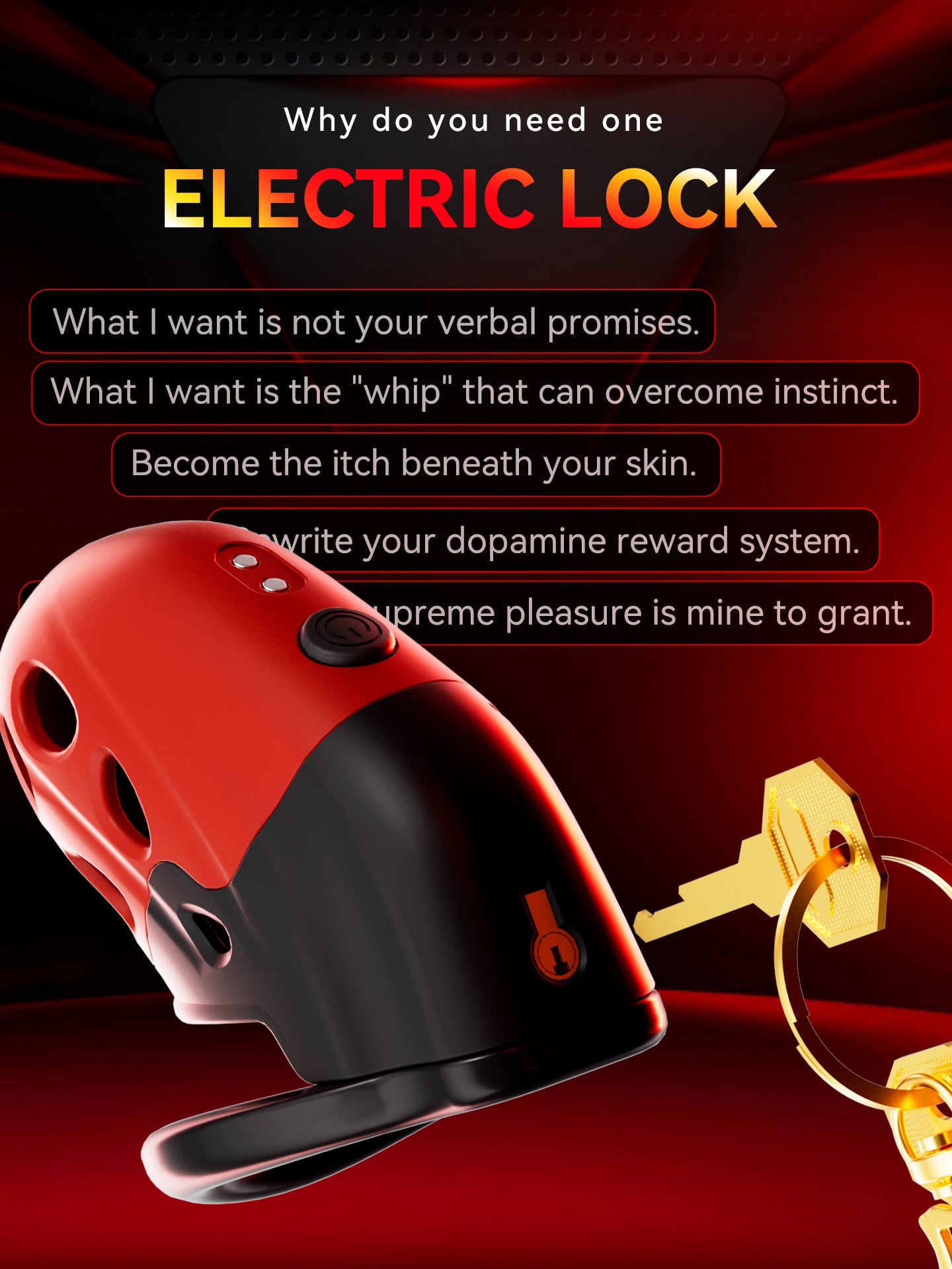 Lockink Retractable Estim Chastity Cage with Vibrations