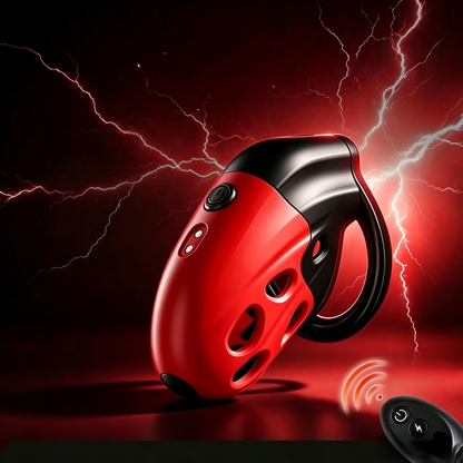 Lockink Retractable Estim Chastity Cage with Vibrations