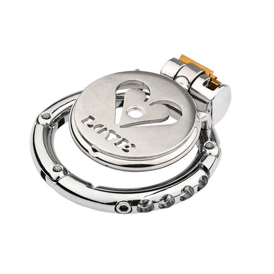 Love Heart Flat Adjustable Chastity Cage