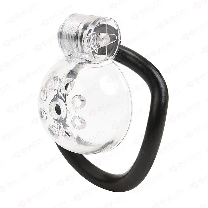 Male Chastity Denial With Clear Cage