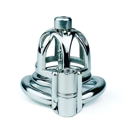 Male Stainless Steel Chastity Cage With Urethral Tube