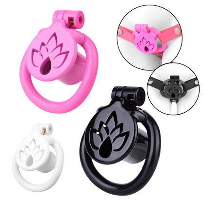 Inverted Micro Chastity Cage with Maple Leaf – Black, White, or Pink