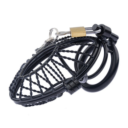 Mesh Black Metal Male Chastity Toy