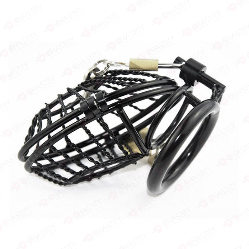 Mesh Black Metal Male Chastity Toy