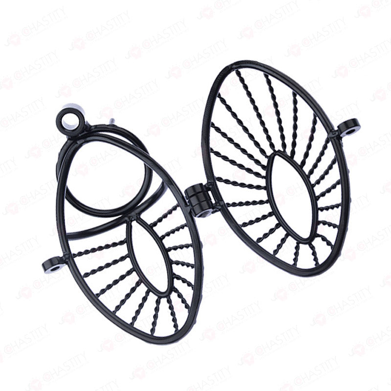 Mesh Black Metal Male Chastity Toy