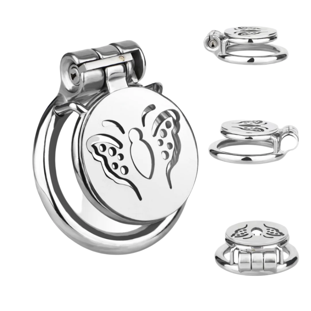 Metal Butterfly Chastity Cage for Sissy
