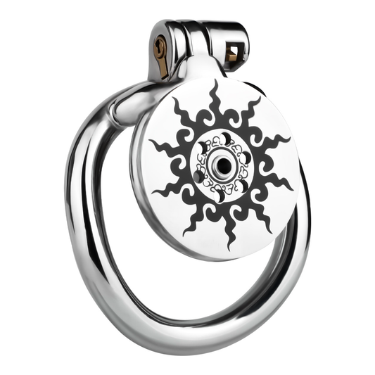 Stainless Steel Sunflower Flat Chastity Cage