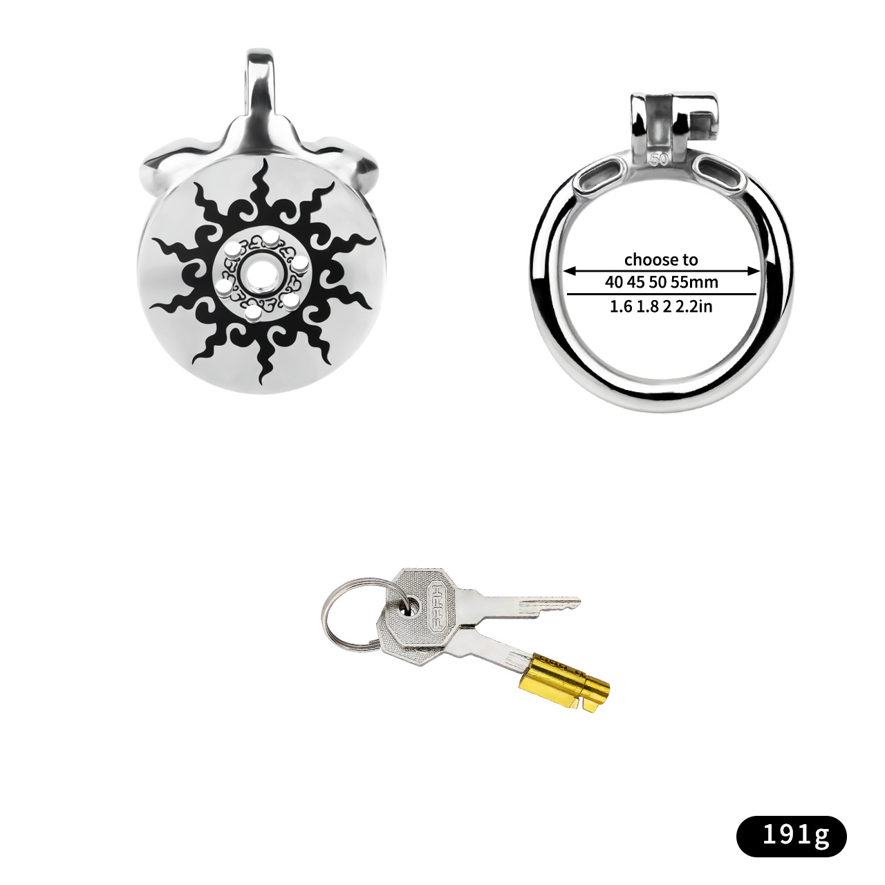 Stainless Steel Sunflower Flat Chastity Cage