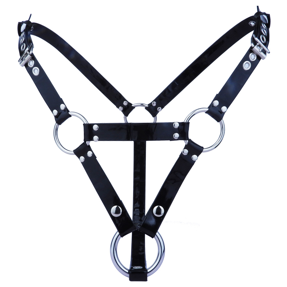 Small Inverted Male Chastity Cage with Faux Leather Belt