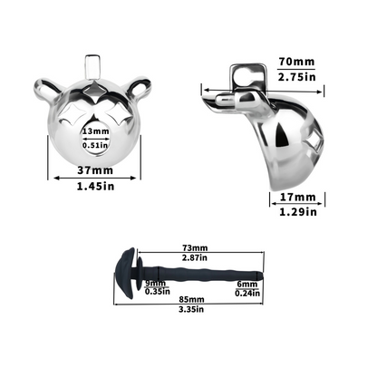 Small Metal Star Chastity Cage