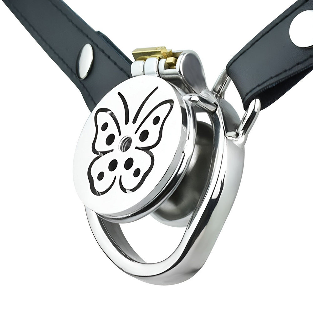 Butterfly Inverted Chastity Cage with Belt & Catheter