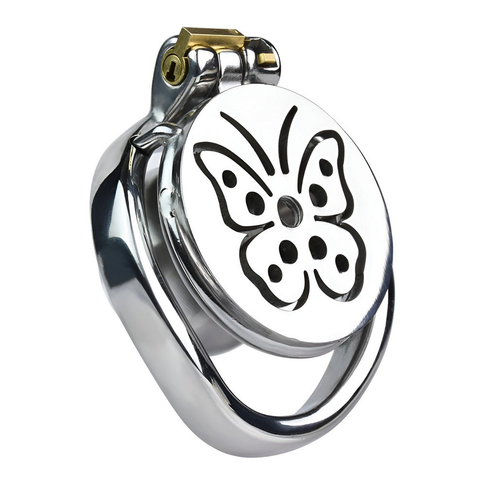 Steel Inverted Chastity Cage with Detachable Silicone Catheter