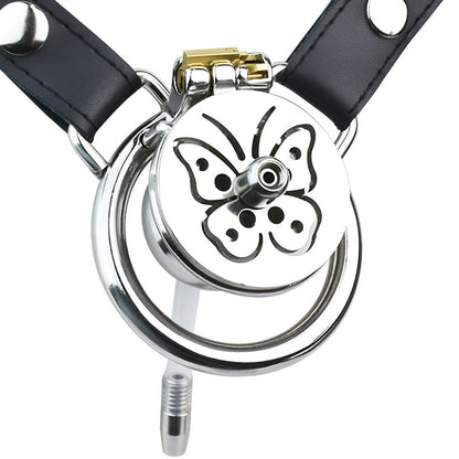 Butterfly Inverted Chastity Cage with Belt & Catheter
